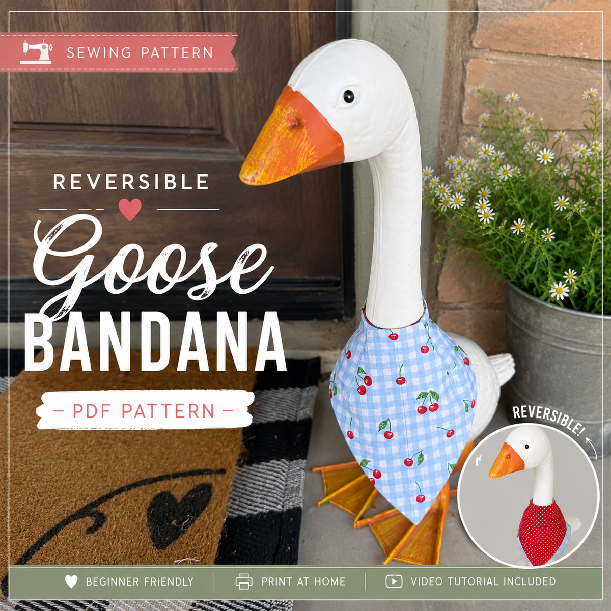 Brooke's Reversible Goose Bandana Sewing Pattern